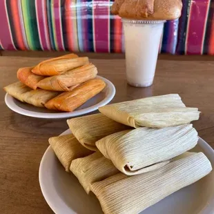 Tamales and horchata