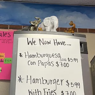 a sign on a refrigerator