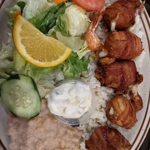 Costa azul , shrimp wrapped in bacon and cheese