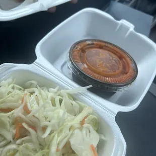 Curtido and salsa roja
