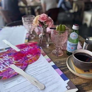 Table setup with my coffee