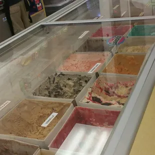 Variety of homemade ice cream flavors