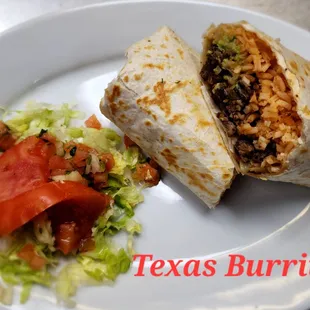 a burrito and salad