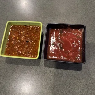 Salsa and super spicy sauce at request