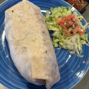 Vegetarian burrito at request