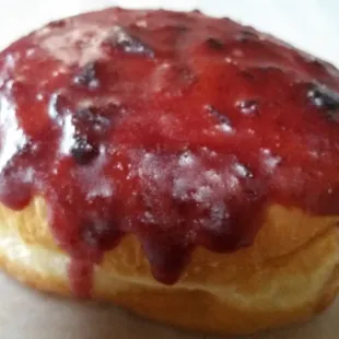 Cheesecake filled cherry topped Whoos Donut!