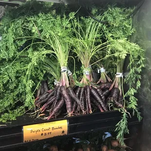 a display of carrots