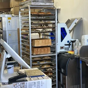 a kitchen with a lot of food in it