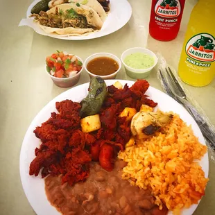 a plate of mexican food