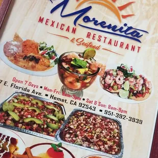 a mexican restaurant menu