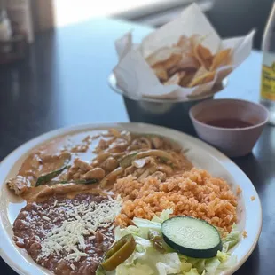 a plate of mexican food