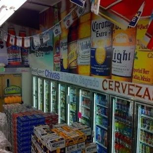 a grocery store filled with beer