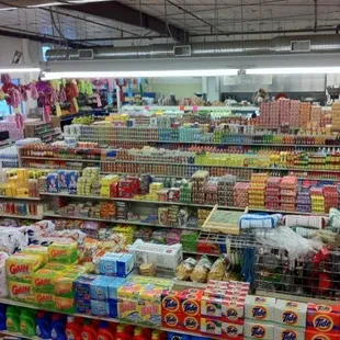 a grocery store filled with food