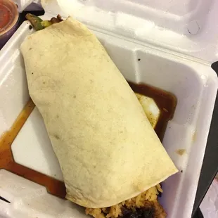 little too much juice and not enough burrito wrapping.