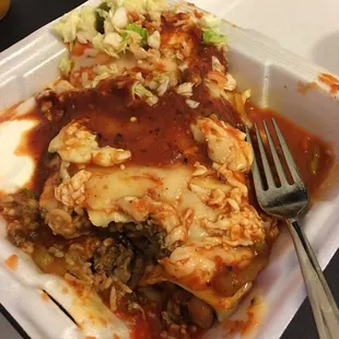 Got a little messy before the picture, but it tasted amazing only bummer is the steak could be better.