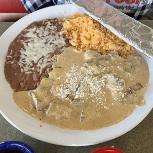 Carne Asada Plate with wedding sauce