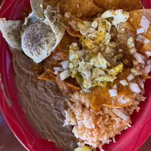 Chilaquiles plate. I took the picture after I started eating.
