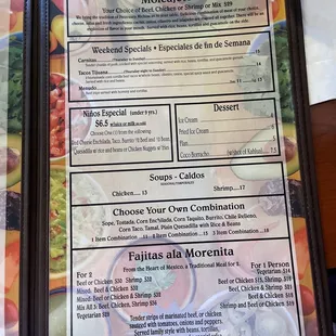 menu