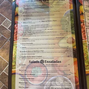 menu