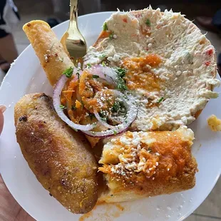 This was a guest plate from the day of our wedding. This guest had to try one of everything because it was so good.