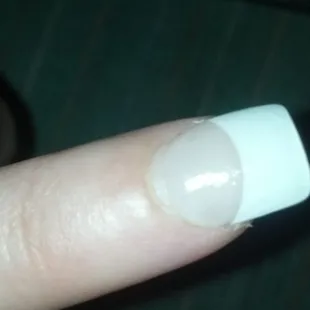 Cuticle showing, this photo was taken 4 days after nails done.