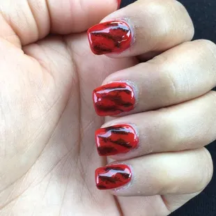 Like like tiger strips and very messy