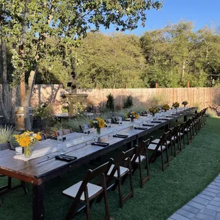 Farmstyle Dinner Table set up.