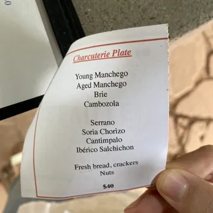 a hand holding a menu