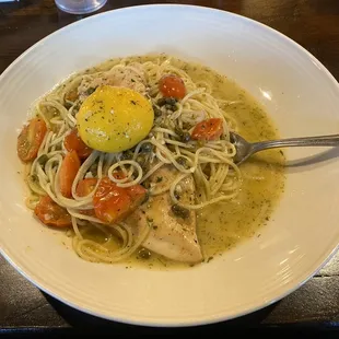 Piccata with grilled chicken