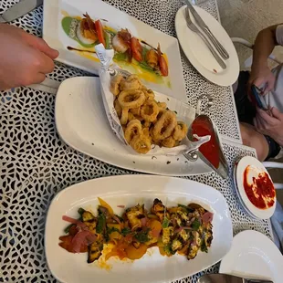 a table full of food