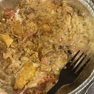 Mediocre chilaquiles, not nachos.