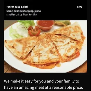 a plate of quesadillas