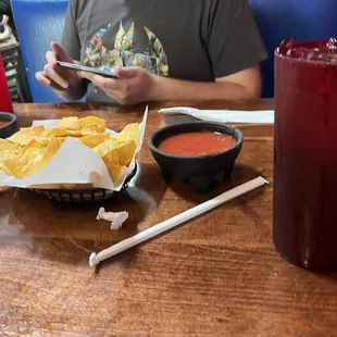 Chips and bland salsa