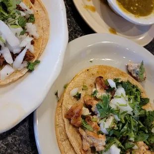 Chicken and Chorizo street tacos