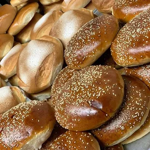 a tray of freshly baked buns