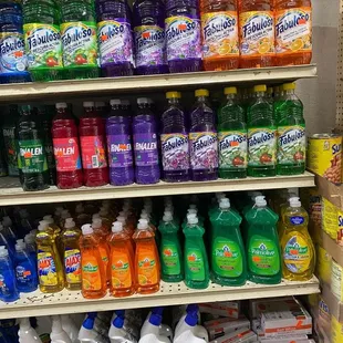 a variety of cleaning products