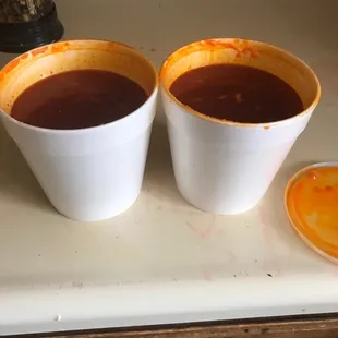Two cups full of juice