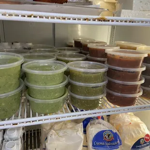 Always have guacamole, green and red salsa :)