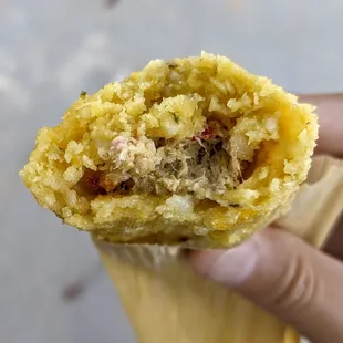 the inside of a banana