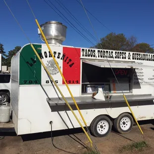 a food truck parked in a parking lot