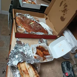 Half steak and cheese hoagie, smallest wing order, seafood wedgie, smallest mushroom pizza, smallest Taco pizza