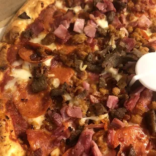 Meat lovers pizza