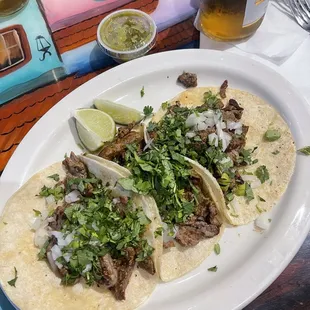 two tacos on a plate