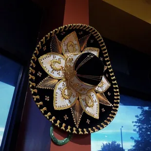 Mexican decor on the walls.