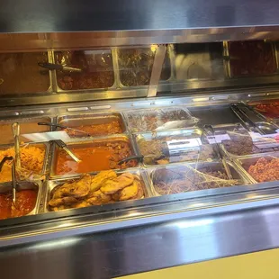 Food display/warming case is not well lit...