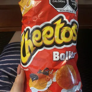 a bag of cheetoes
