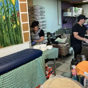 Making fresh tortillas