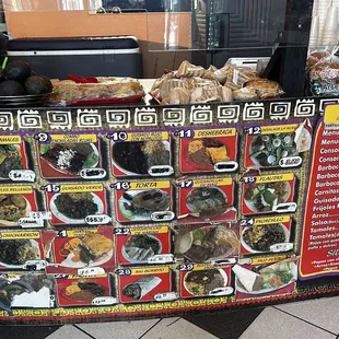 Menu as of 6.27.2024 with small plates under Antojitos