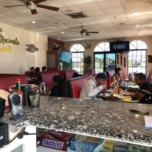 people eating at a restaurant