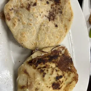 Jalapeño Cheese Pupusa and beans. So good.